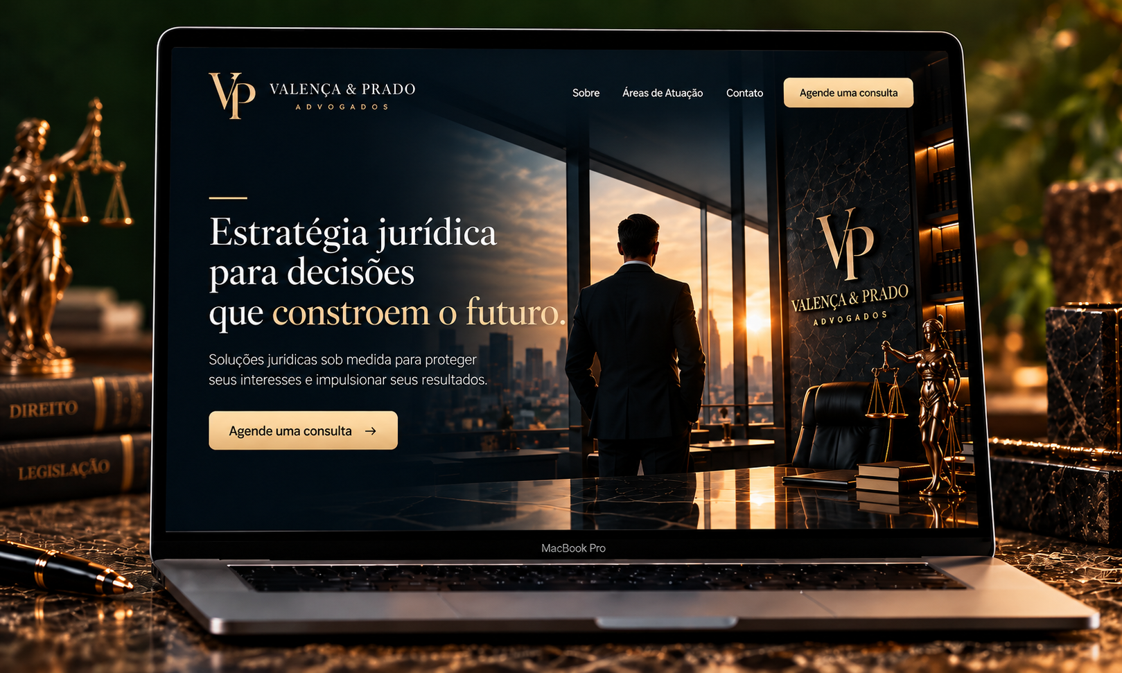 Mockup de landing page para escritório de advocacia